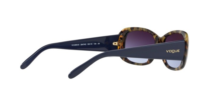 Occhiali da sole Vogue VO 2606S (26474Q) colore top blue/tortoise forma rettangolare lenti light violet grad dark grey