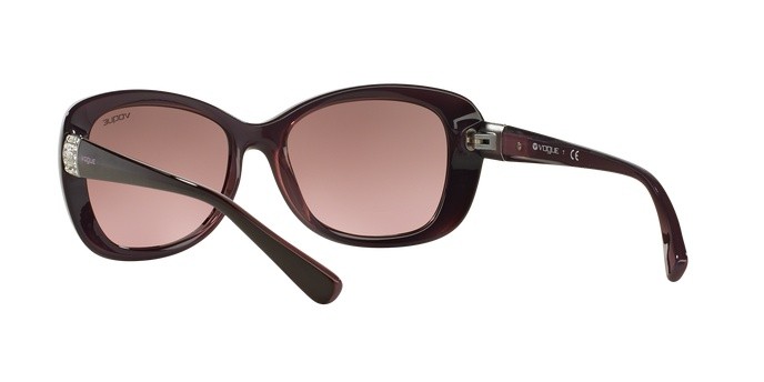 Sunglasses Vogue VO 2943SB (194114) color top brown/opal pink shape butterfly lenses pink gradient brown