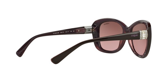 Sunglasses Vogue VO 2943SB (194114) color top brown/opal pink shape butterfly lenses pink gradient brown