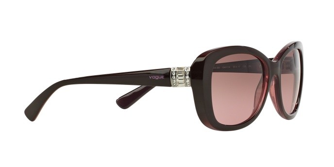 Sunglasses Vogue VO 2943SB (194114) color top brown/opal pink shape butterfly lenses pink gradient brown