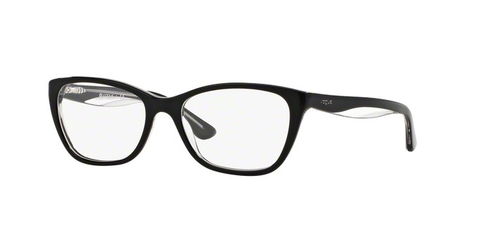 Occhiali da vista Vogue VO 2961 (W827) colore top black/transparent forma cat eye lenti demo lens