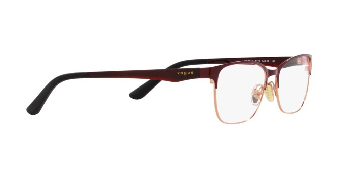 Eyeglasses Vogue VO 3940 (5170) color top bordeaux/oro rosé shape square lenses lente demo