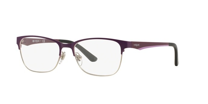 Eyeglasses Vogue VO 3940 (965S) color brushed plum/silver shape square lenses demo lens