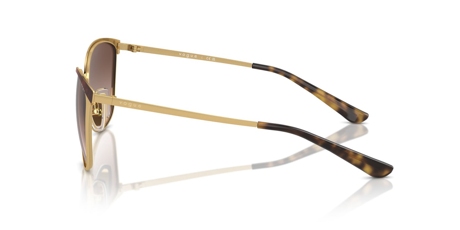 Sunglasses Vogue VO 4002S (507813) color top havana/oro shape rectangle lenses marrone sfumato