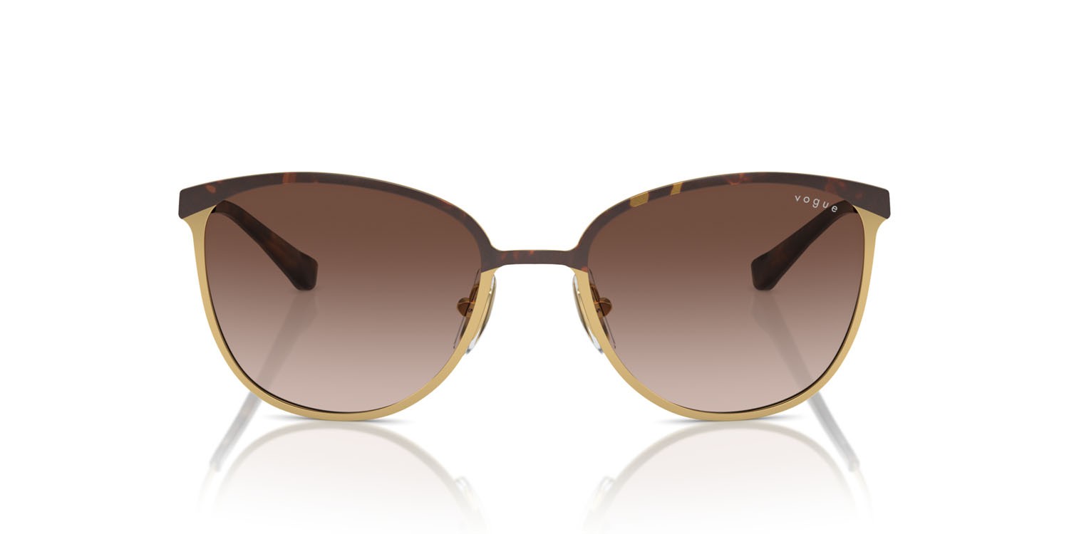 Sunglasses Vogue VO 4002S (507813) color top havana/oro shape rectangle lenses marrone sfumato