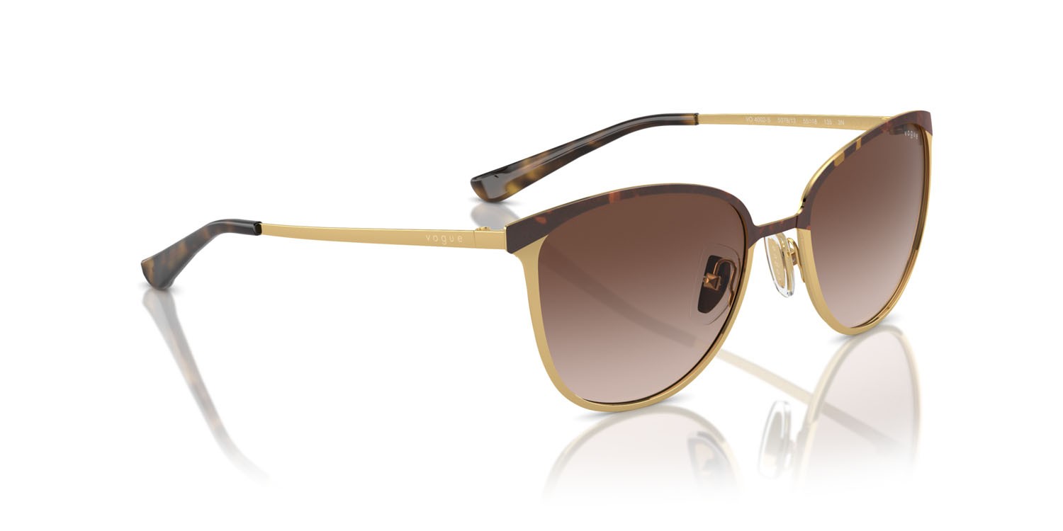 Sunglasses Vogue VO 4002S (507813) color top havana/oro shape rectangle lenses marrone sfumato
