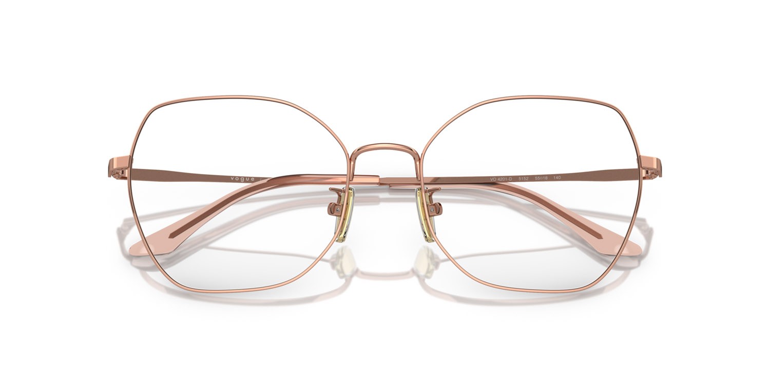 Occhiali da vista Vogue VO 4201D (5152) colore oro rose forma farfalla lenti lente demo