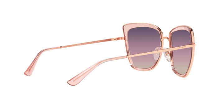 Sonnenbrillen Vogue VO 4223S (5152U6) farbe rose gold/pink transparent form cat-eye gläser tri-grad lt brown/violet/blue