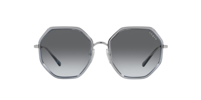 Occhiali da sole Vogue VO 4224S (323/11) colore silver/blue forma irregolare lenti grey gradient