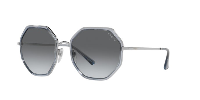Occhiali da sole Vogue VO 4224S (323/11) colore silver/blue forma irregolare lenti grey gradient