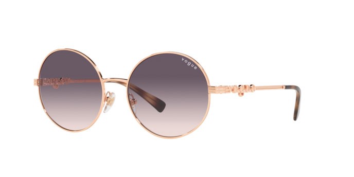 Sonnenbrillen Vogue VO 4227S (515236) farbe rose gold form rund gläser pink gradient dark grey