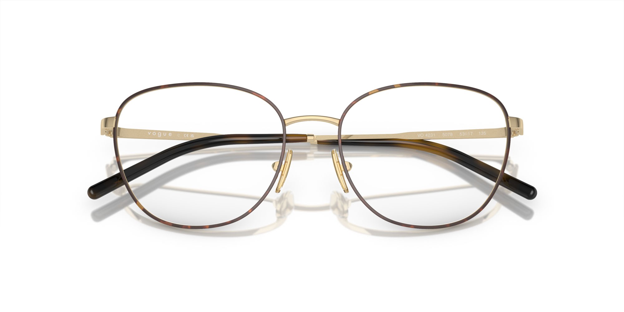 Brillen Vogue VO 4231 (5078) farbe top havana/oro pallido form schmetterling gläser lente demo