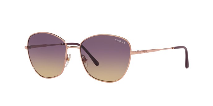 Sonnenbrillen Vogue VO 4232S (515270) farbe rose gold form schmetterling gläser yellow gradient violet
