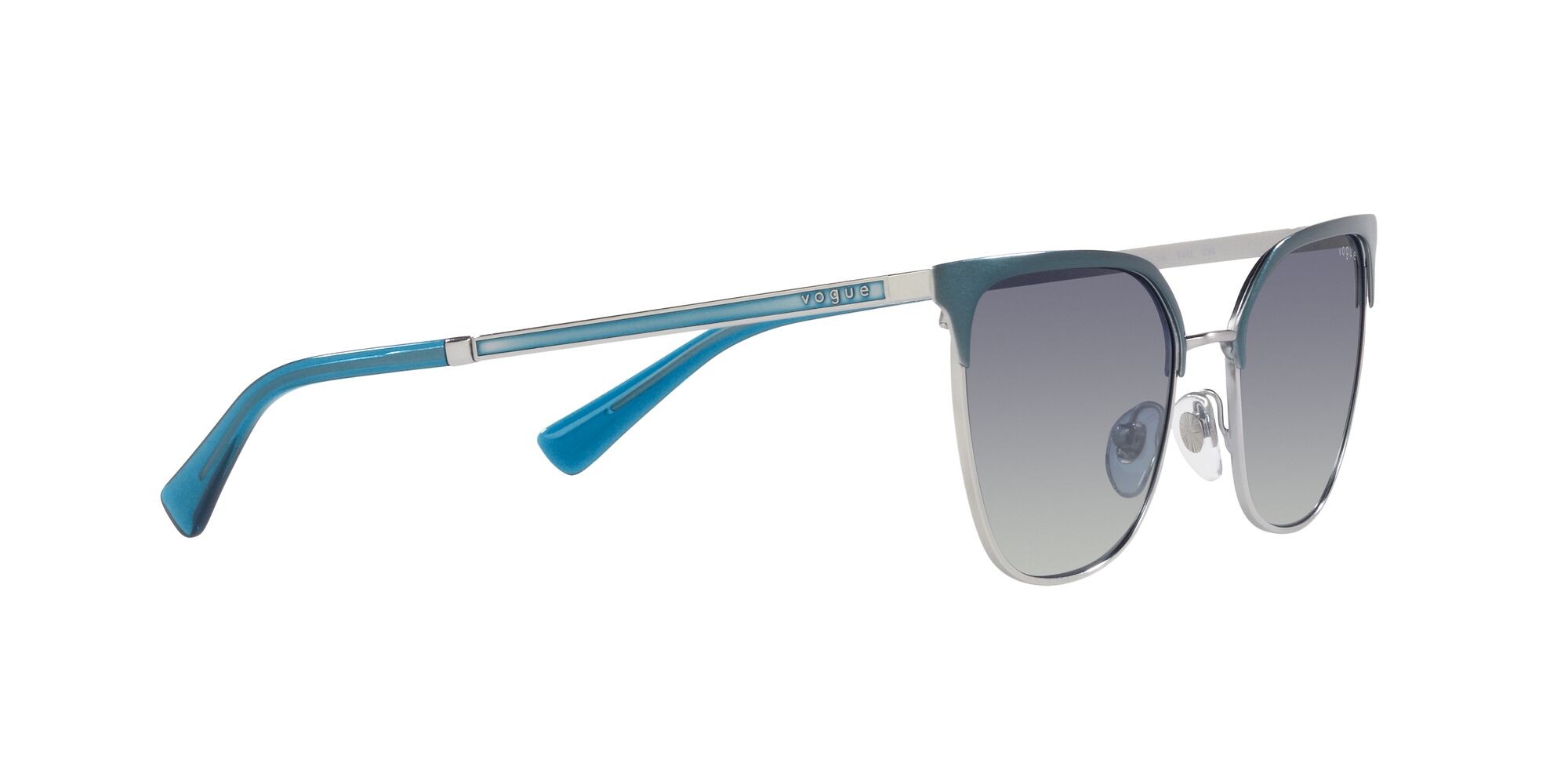 Sonnenbrillen Vogue VO 4248S (51774L) farbe top brushed azure/silver form quadratisch gläser blu sfumato