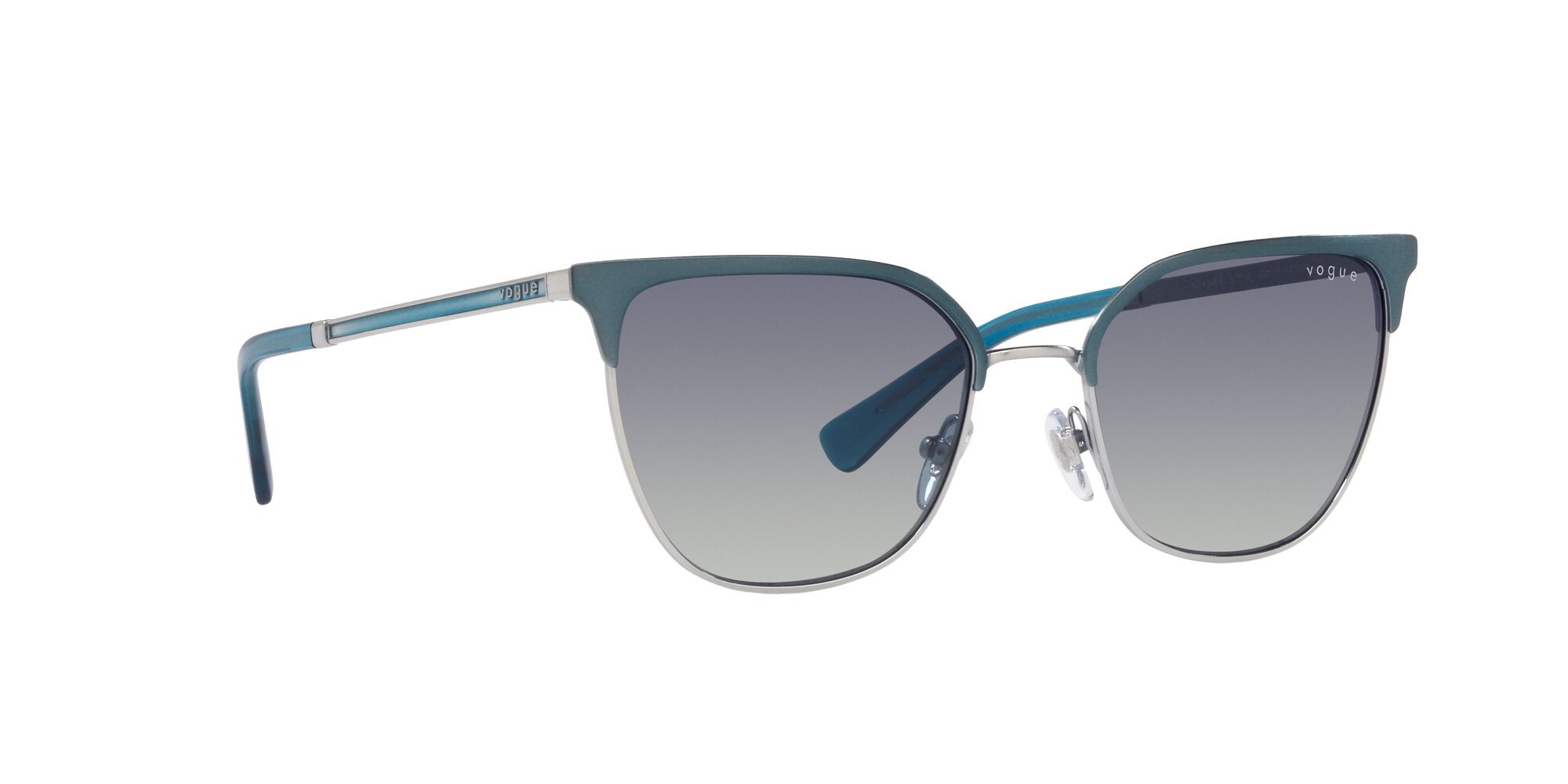 Sonnenbrillen Vogue VO 4248S (51774L) farbe top brushed azure/silver form quadratisch gläser blu sfumato