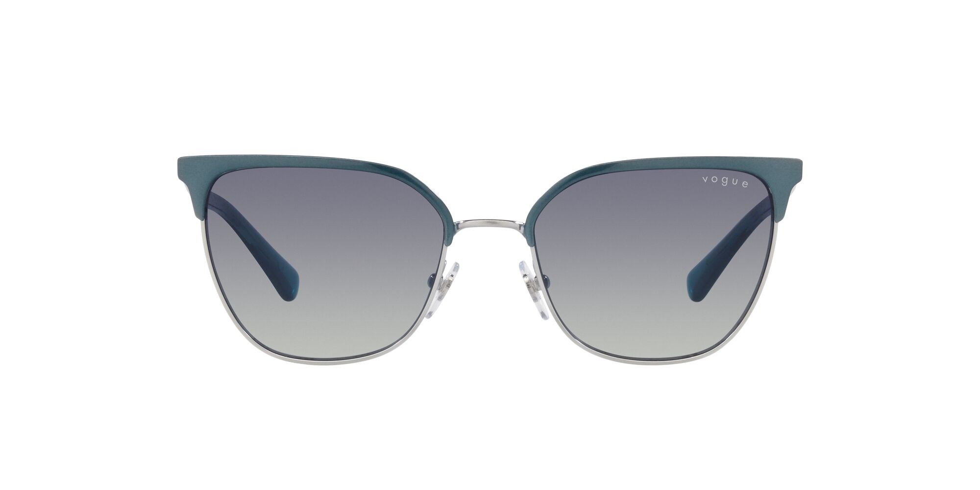 Sonnenbrillen Vogue VO 4248S (51774L) farbe top brushed azure/silver form quadratisch gläser blu sfumato