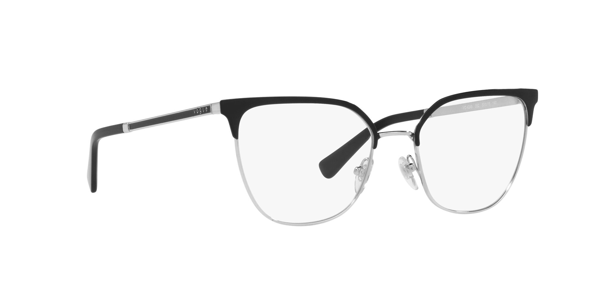 Eyeglasses Vogue VO 4249 (352) color top nero/argento shape square lenses lente demo