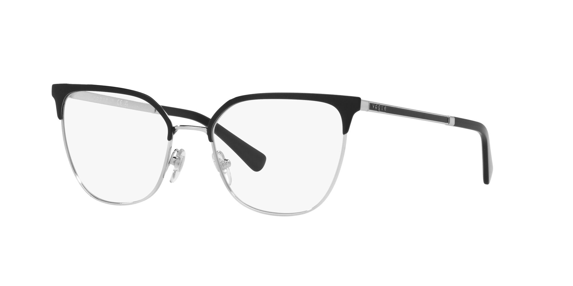 Eyeglasses Vogue VO 4249 (352) color top nero/argento shape square lenses lente demo