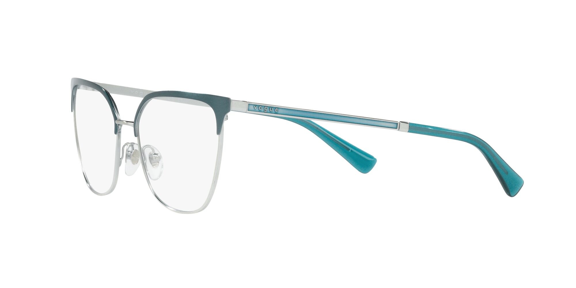 Brillen Vogue VO 4249 (5177) farbe top brushed azure/silver form quadratisch gläser lente demo