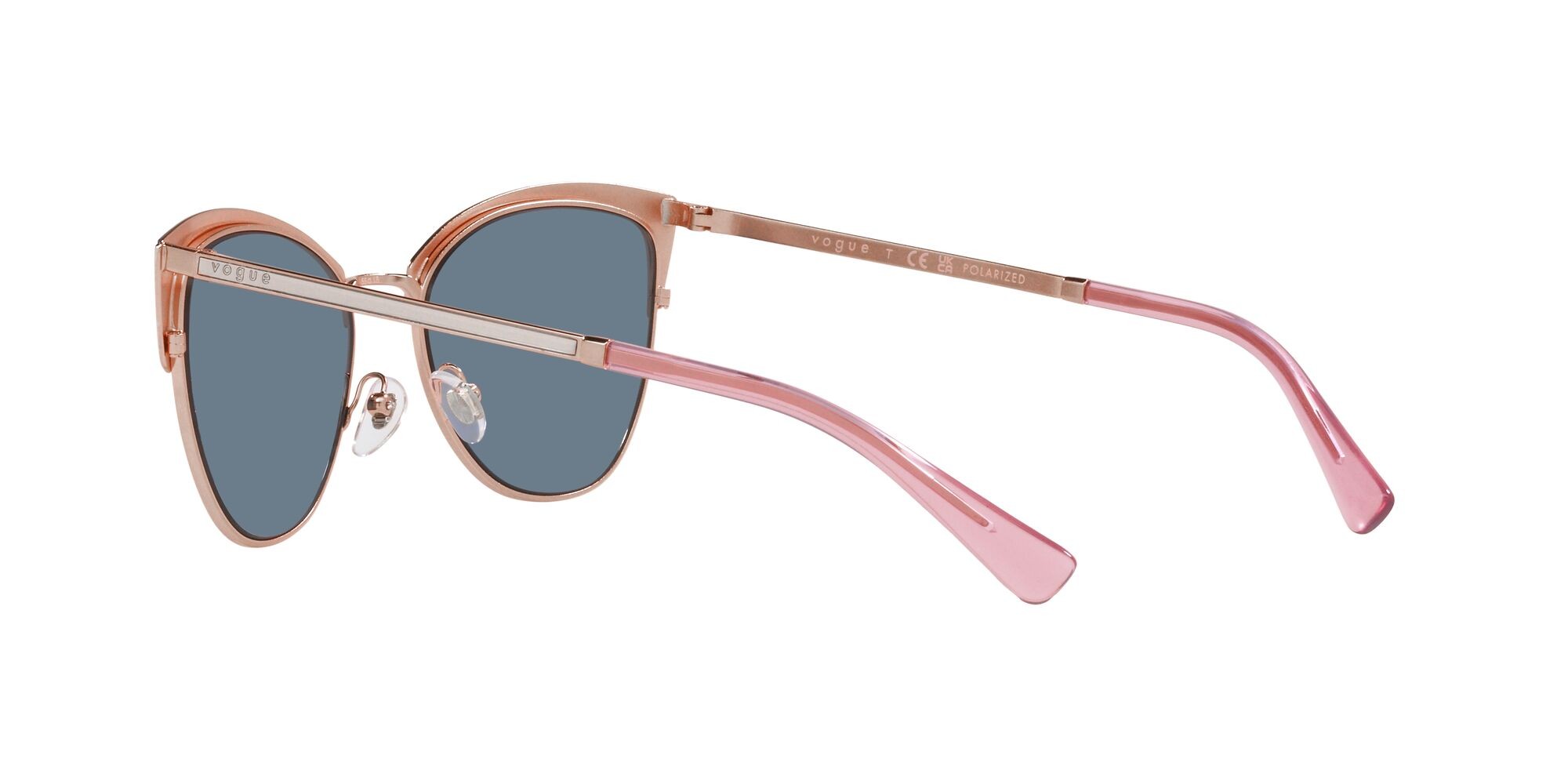 Sonnenbrillen Vogue VO 4251S (51752V) farbe top silver/rose gold form schmetterling gläser polarizzata blu scuro