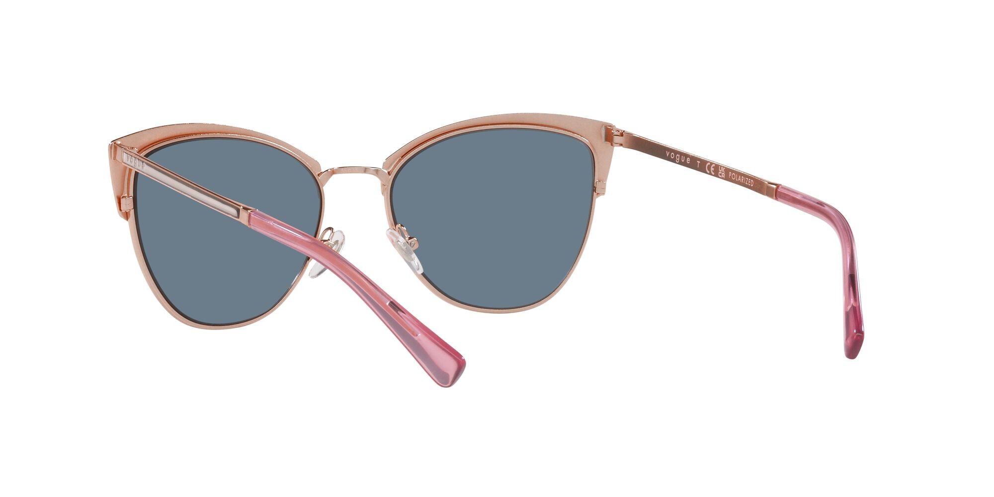 Sonnenbrillen Vogue VO 4251S (51752V) farbe top silver/rose gold form schmetterling gläser polarizzata blu scuro