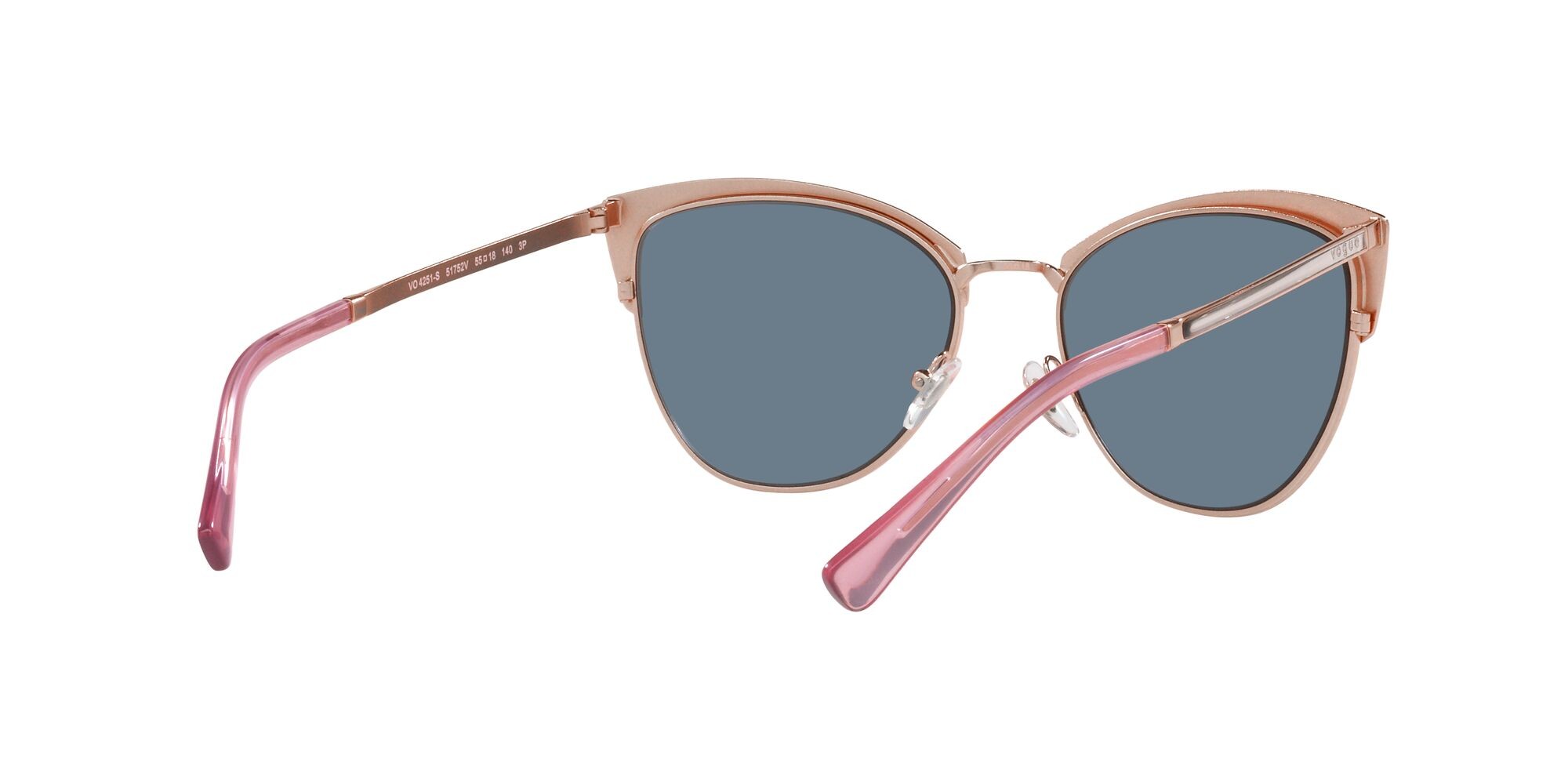 Sonnenbrillen Vogue VO 4251S (51752V) farbe top silver/rose gold form schmetterling gläser polarizzata blu scuro