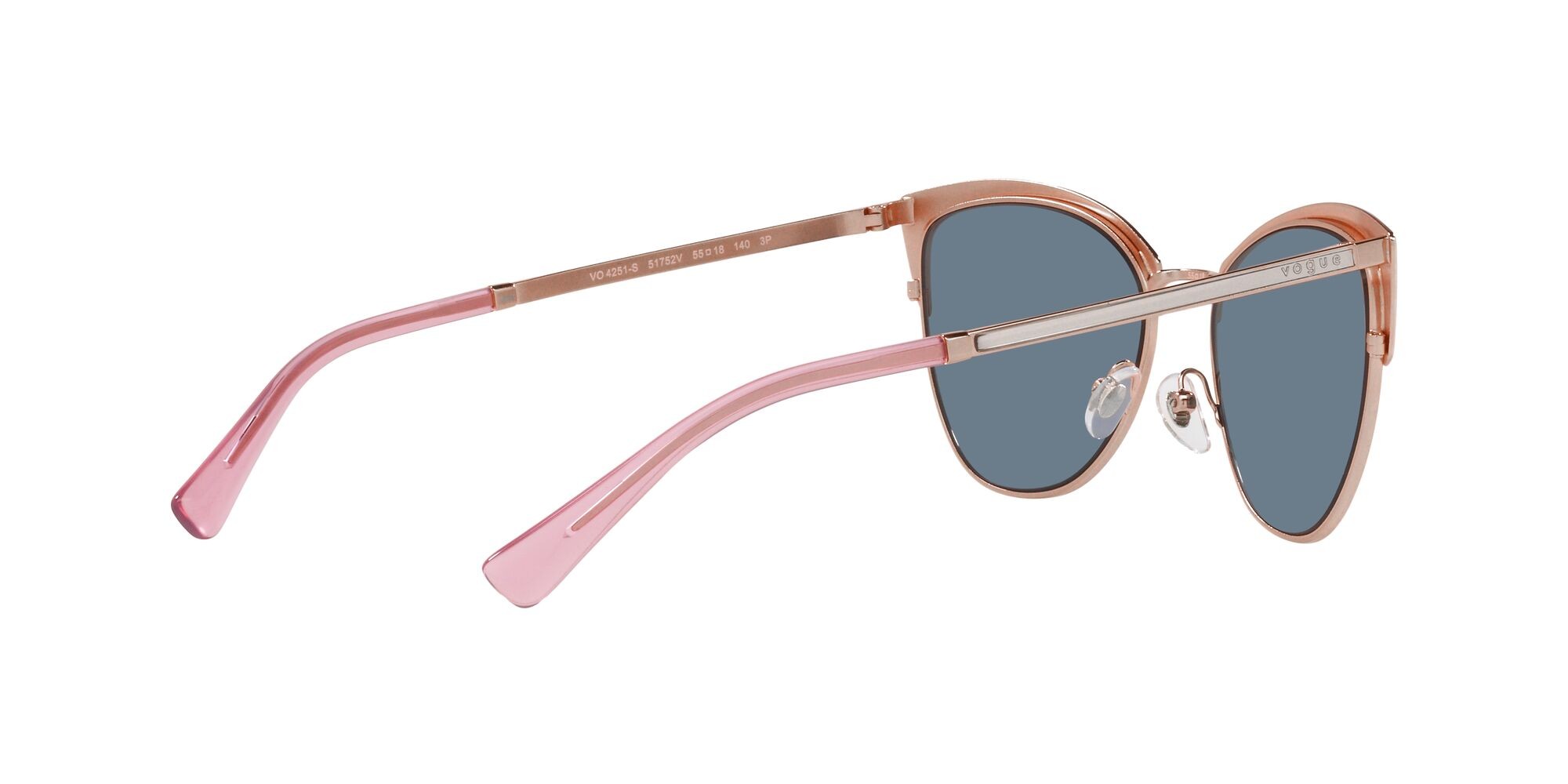 Sonnenbrillen Vogue VO 4251S (51752V) farbe top silver/rose gold form schmetterling gläser polarizzata blu scuro
