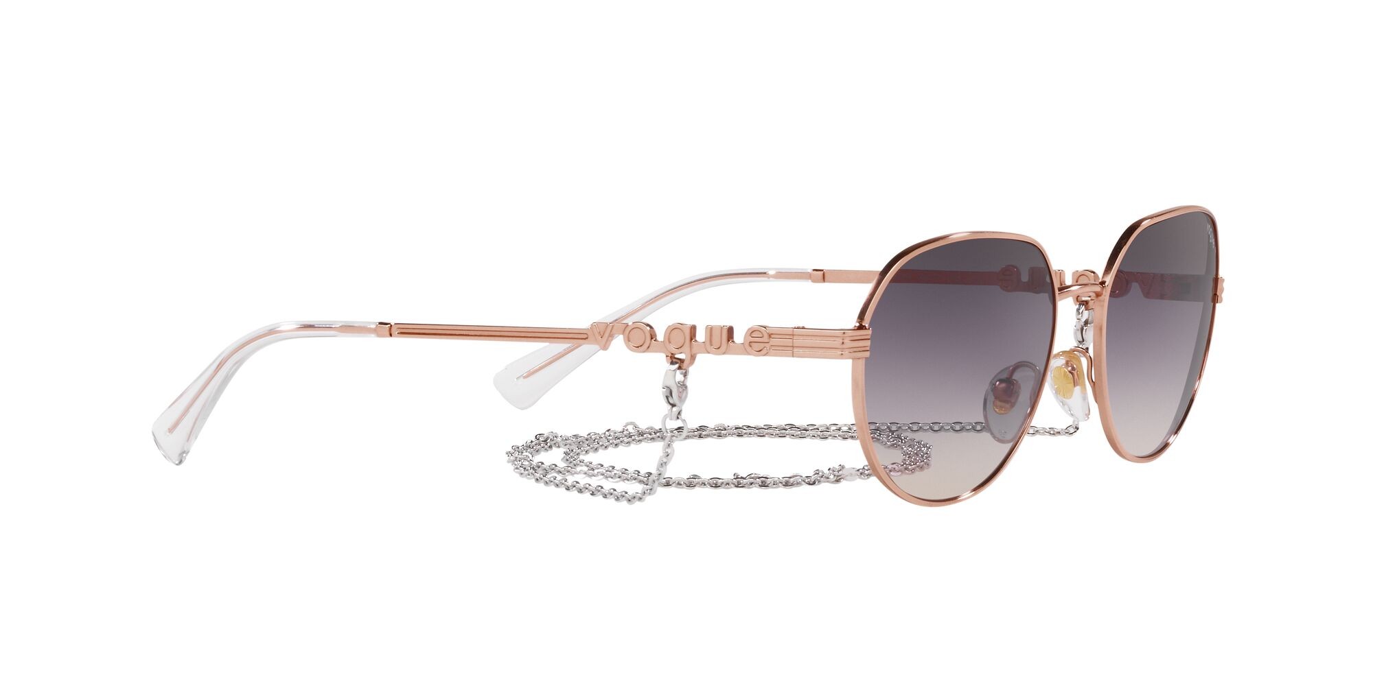 Sonnenbrillen Vogue VO 4254S (515236) farbe rose gold form unregelmäßig gläser rosa sfumato grigio scuro