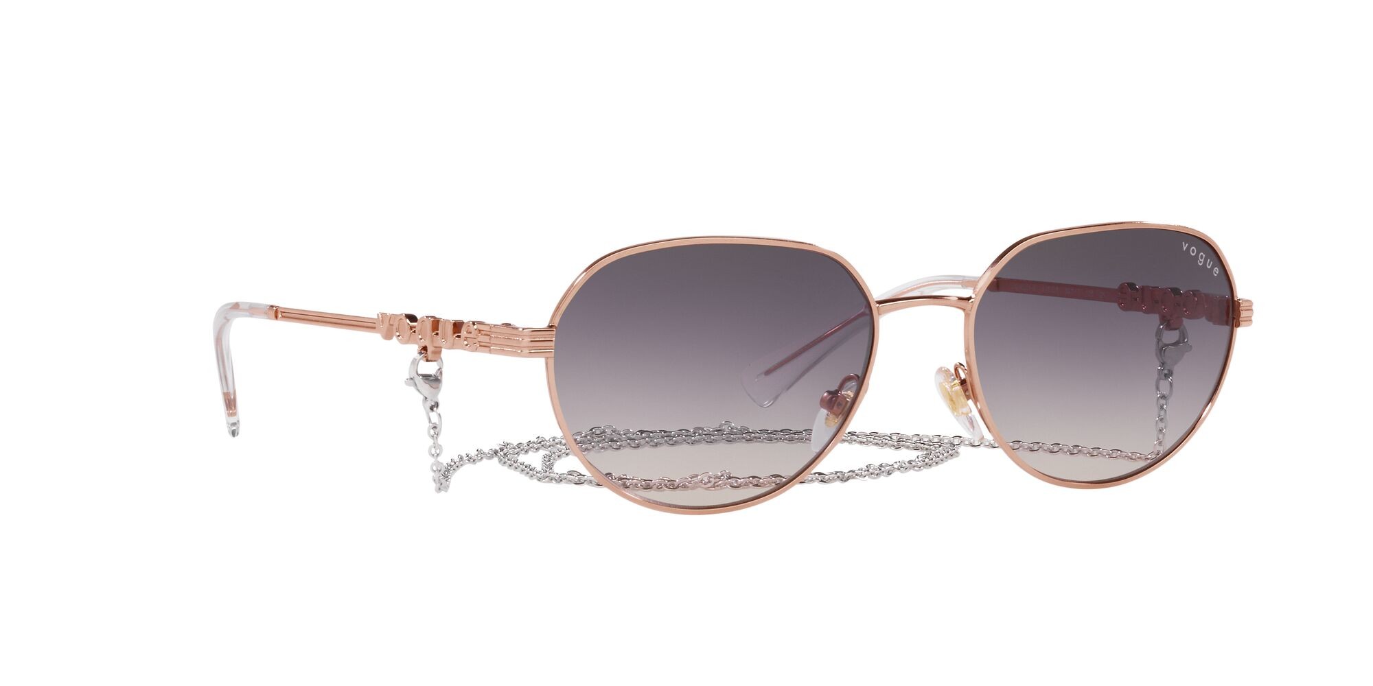 Sonnenbrillen Vogue VO 4254S (515236) farbe rose gold form unregelmäßig gläser rosa sfumato grigio scuro