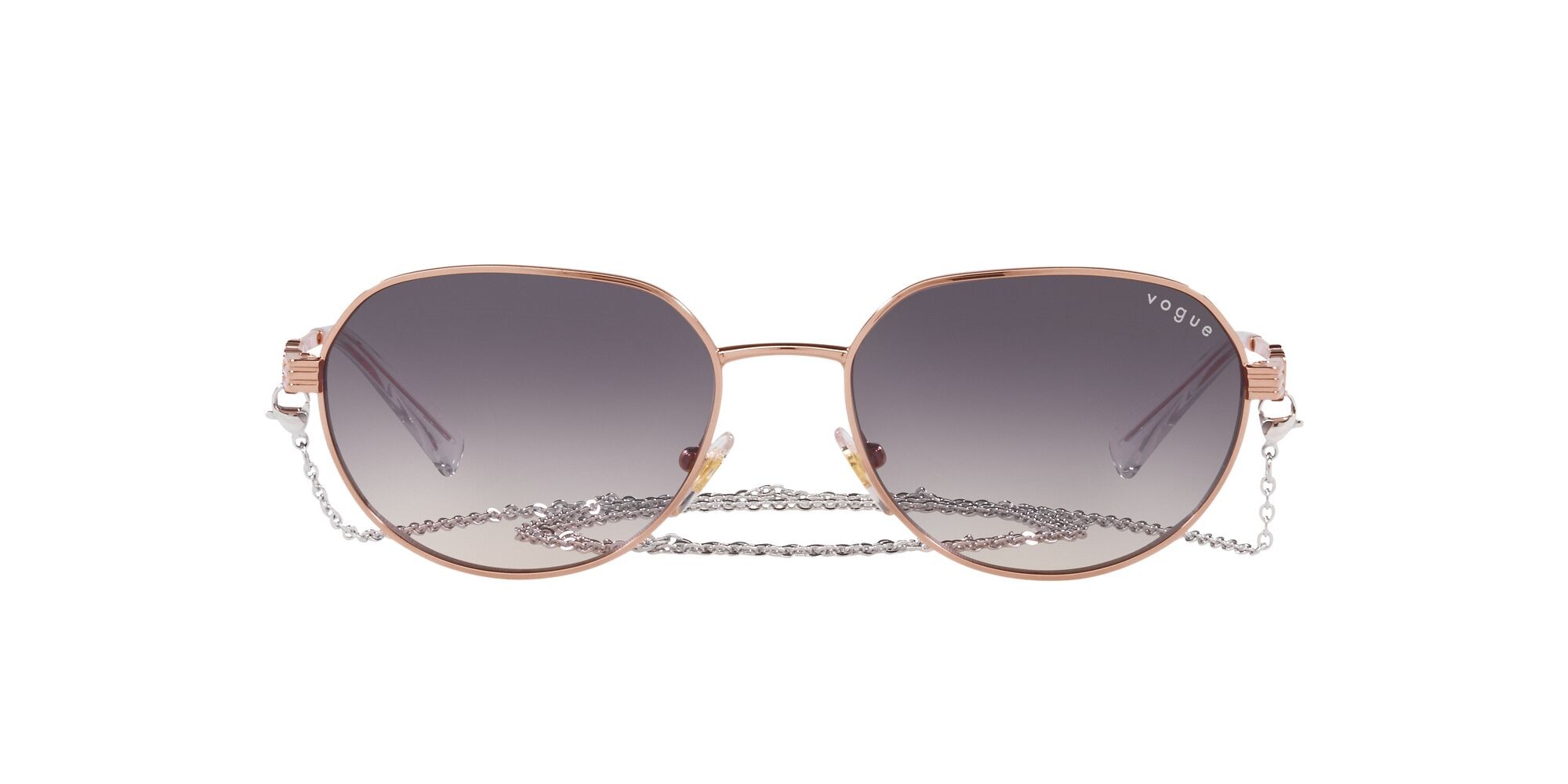 Sonnenbrillen Vogue VO 4254S (515236) farbe rose gold form unregelmäßig gläser rosa sfumato grigio scuro