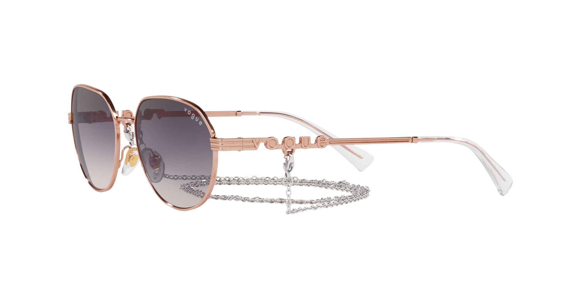 Sonnenbrillen Vogue VO 4254S (515236) farbe rose gold form unregelmäßig gläser rosa sfumato grigio scuro