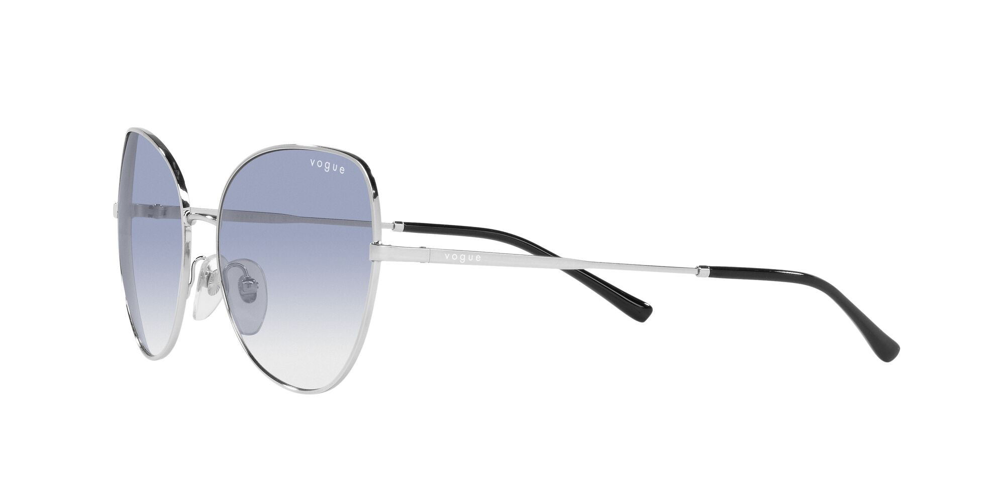 Sonnenbrillen Vogue VO 4255S (323/19) farbe argento form schmetterling gläser trasparente sfumato azzurro