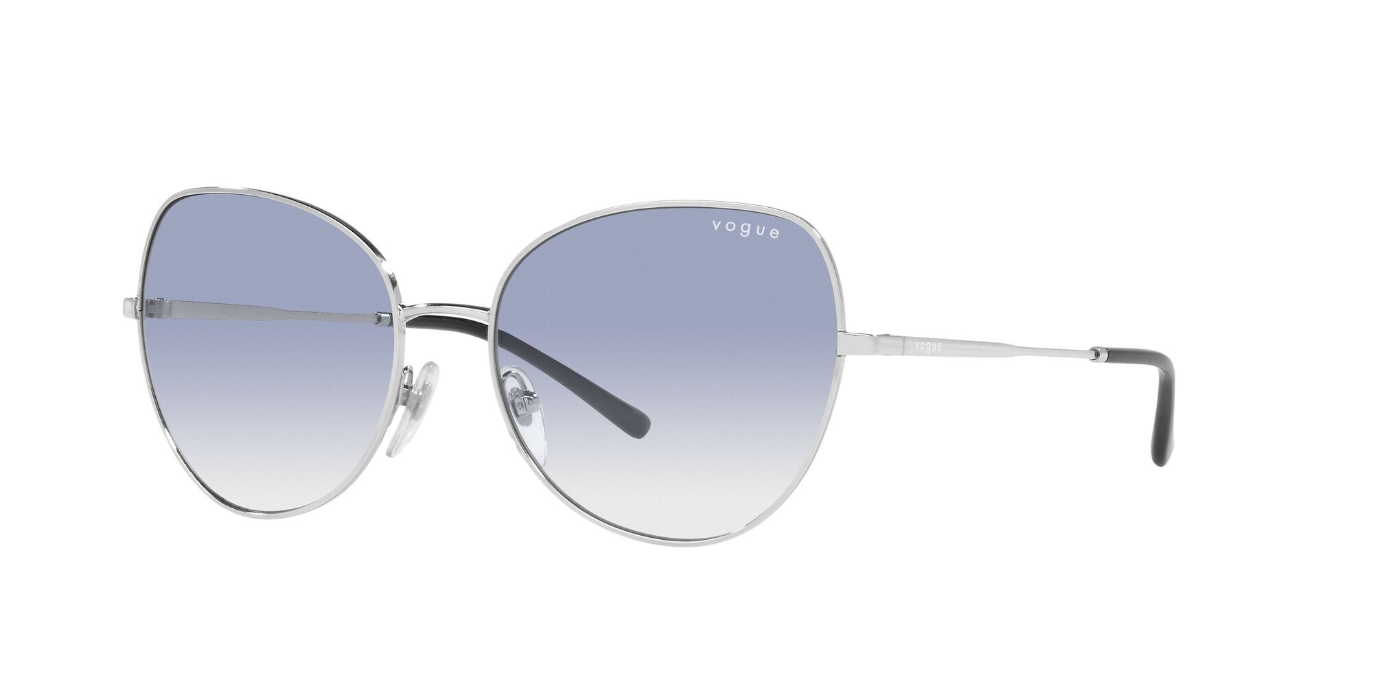 Sonnenbrillen Vogue VO 4255S (323/19) farbe argento form schmetterling gläser trasparente sfumato azzurro