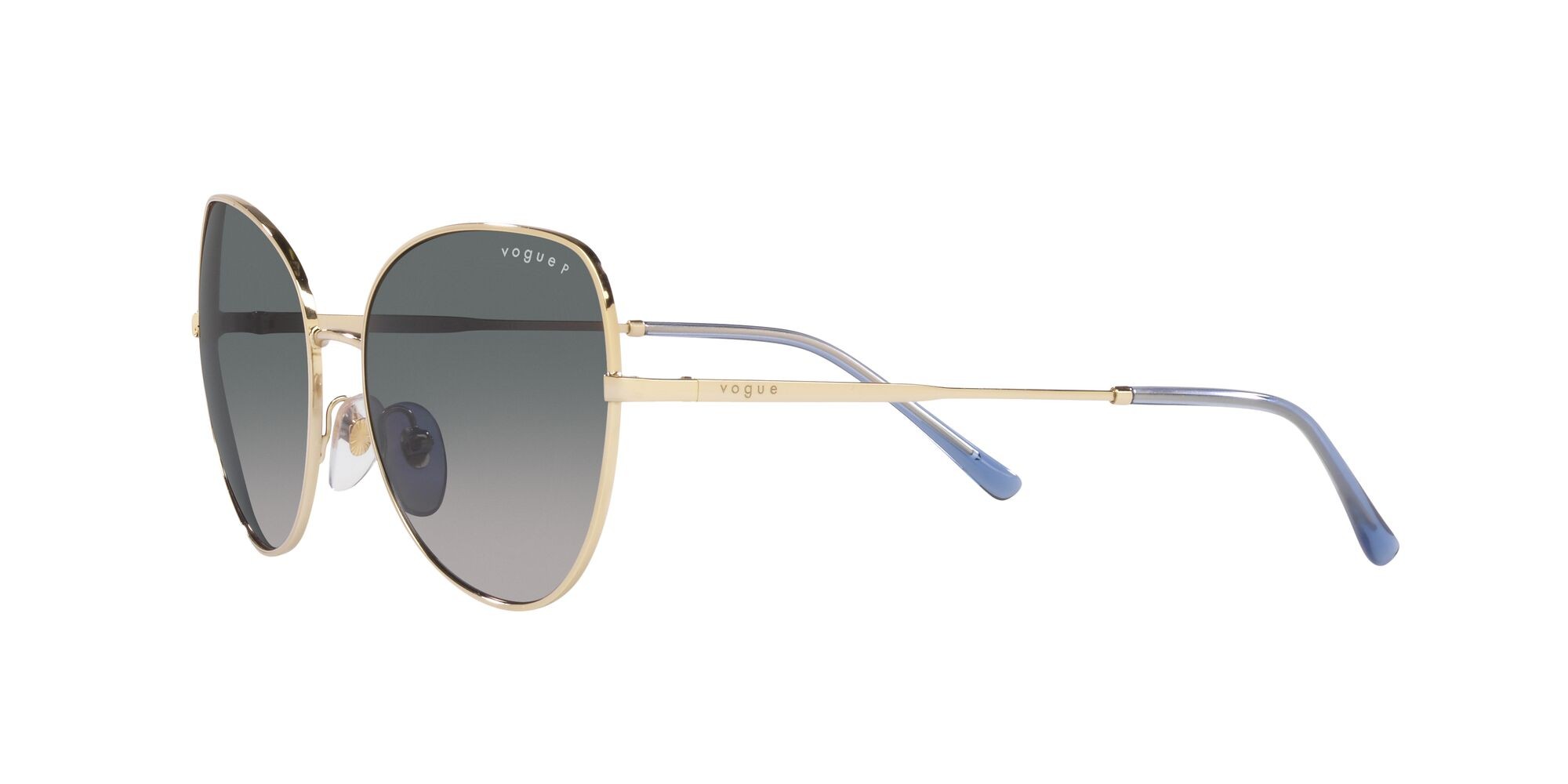 Sonnenbrillen Vogue VO 4255S (848/8S) farbe oro pallido form schmetterling gläser polarizzata grigio sfumato blu