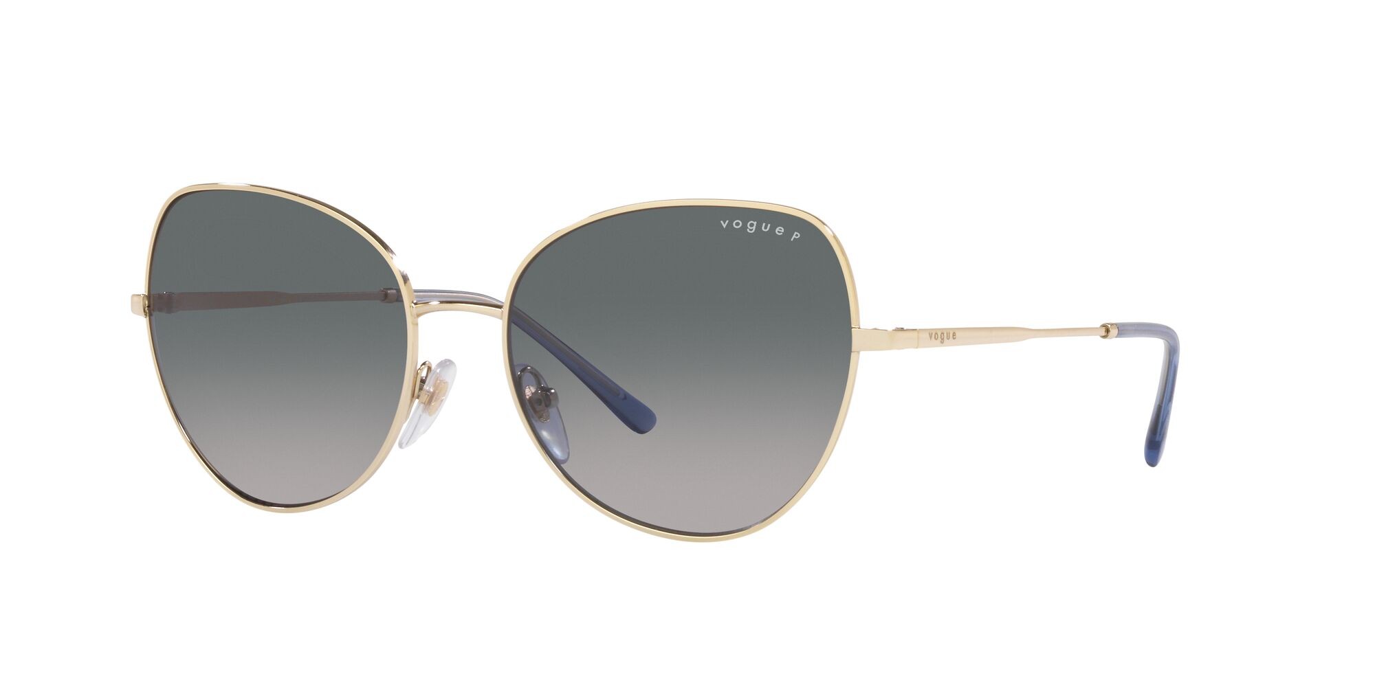 Sonnenbrillen Vogue VO 4255S (848/8S) farbe oro pallido form schmetterling gläser polarizzata grigio sfumato blu
