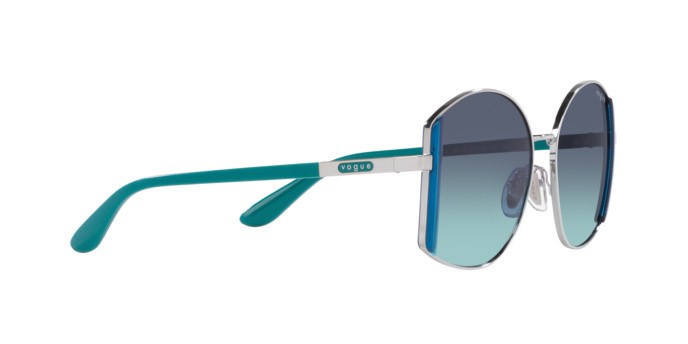 Sonnenbrillen Vogue VO 4267S (323/4S) farbe argento form unregelmäßig gläser azzurro sfumato blu scuro