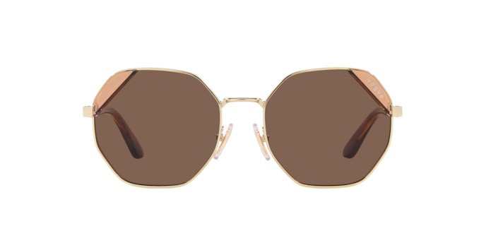 Occhiali da sole Vogue VO 4268S (848/73) colore oro pallido forma irregolare lenti marrone scuro