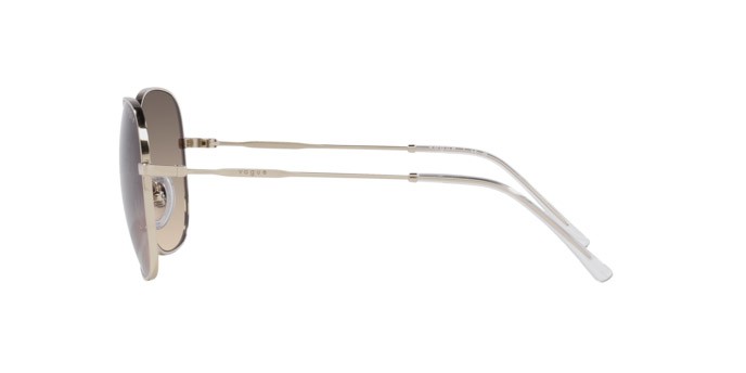 Occhiali da sole Vogue VO 4272S (848/13) colore oro pallido forma rotondo lenti marrone sfumato grigio