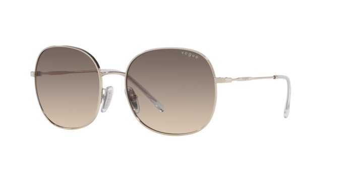 Occhiali da sole Vogue VO 4272S (848/13) colore oro pallido forma rotondo lenti marrone sfumato grigio