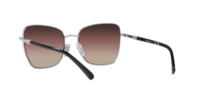 Sonnenbrillen Vogue VO 4277SB (352/E2) farbe top nero/argento form schmetterling gläser marrone sfumato viola sfumato nero