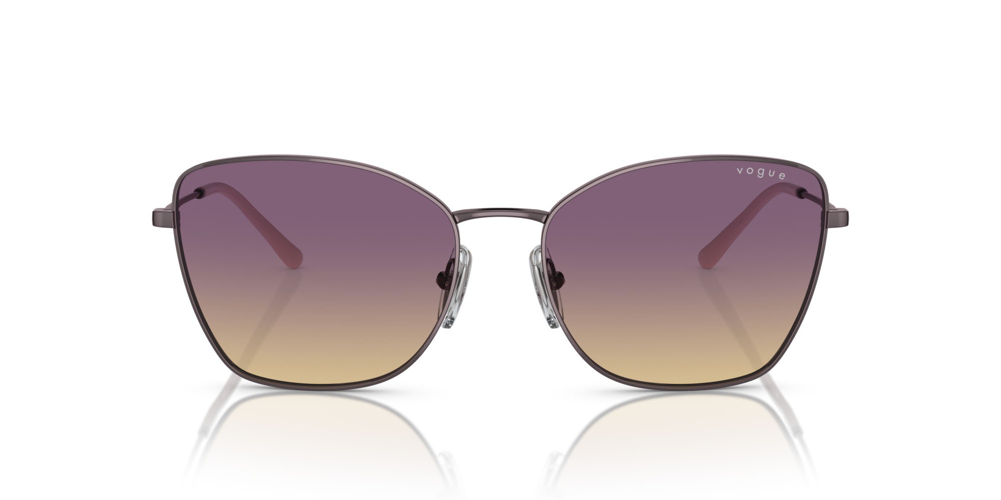 Occhiali da sole Vogue VO 4279S (514970) colore viola chiaro forma farfalla lenti giallo sfumato viola