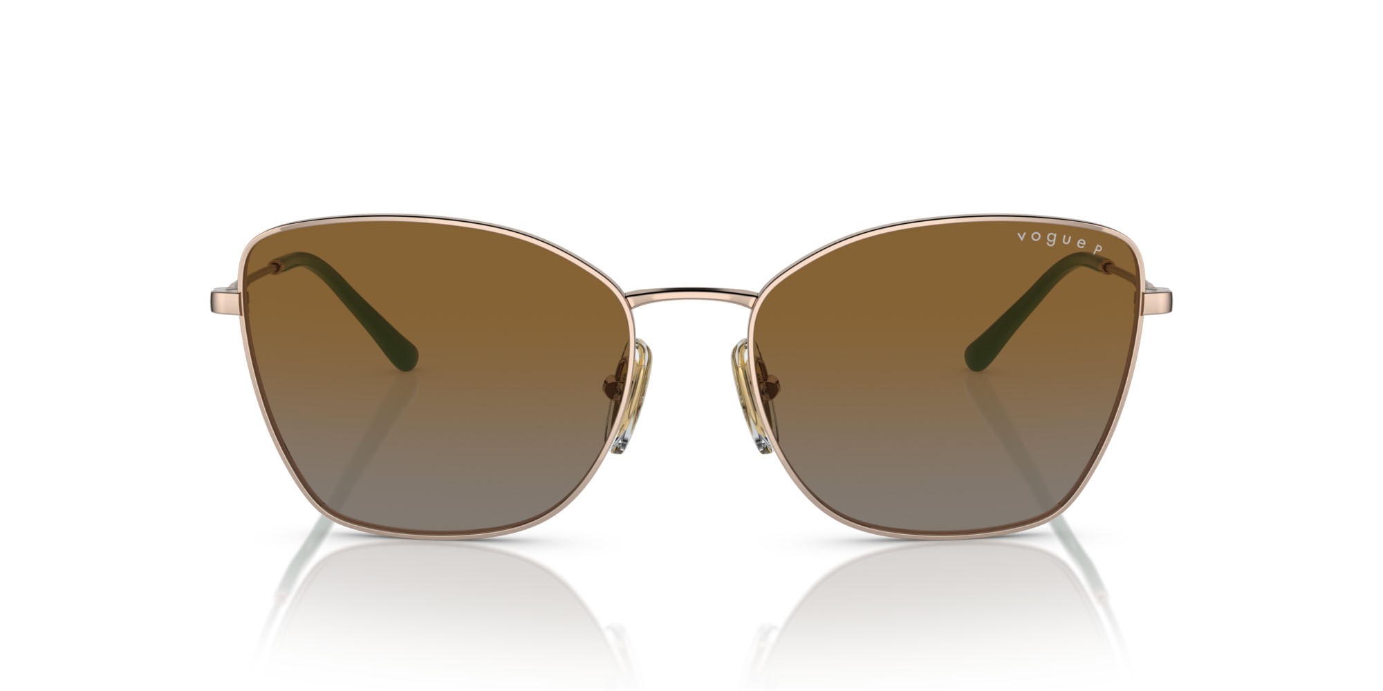 Occhiali da sole Vogue VO 4279S (5186T5) colore marrone chiaro forma farfalla lenti polarizzata marrone sfumato