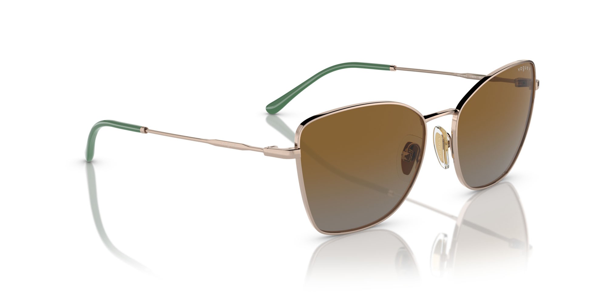 Occhiali da sole Vogue VO 4279S (5186T5) colore marrone chiaro forma farfalla lenti polarizzata marrone sfumato