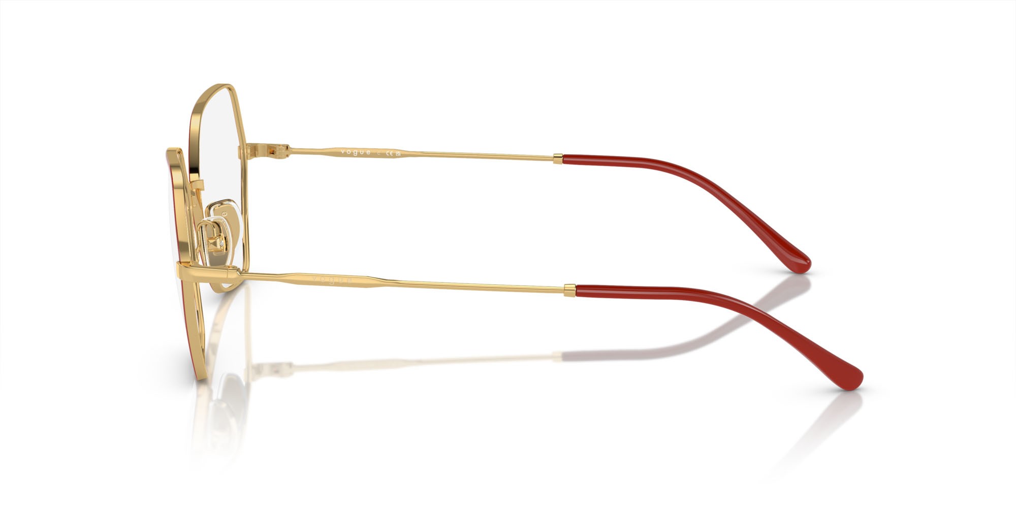 Occhiali da vista Vogue VO 4281 (280) colore top rosso/oro forma irregolare lenti lente demo