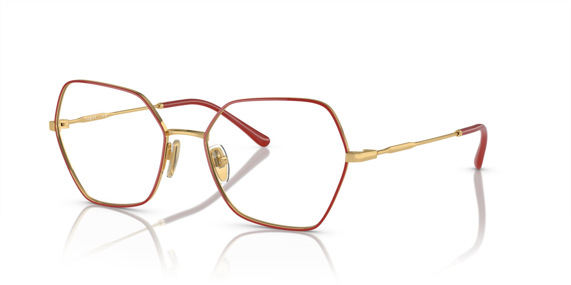 Occhiali da vista Vogue VO 4281 (280) colore top rosso/oro forma irregolare lenti lente demo