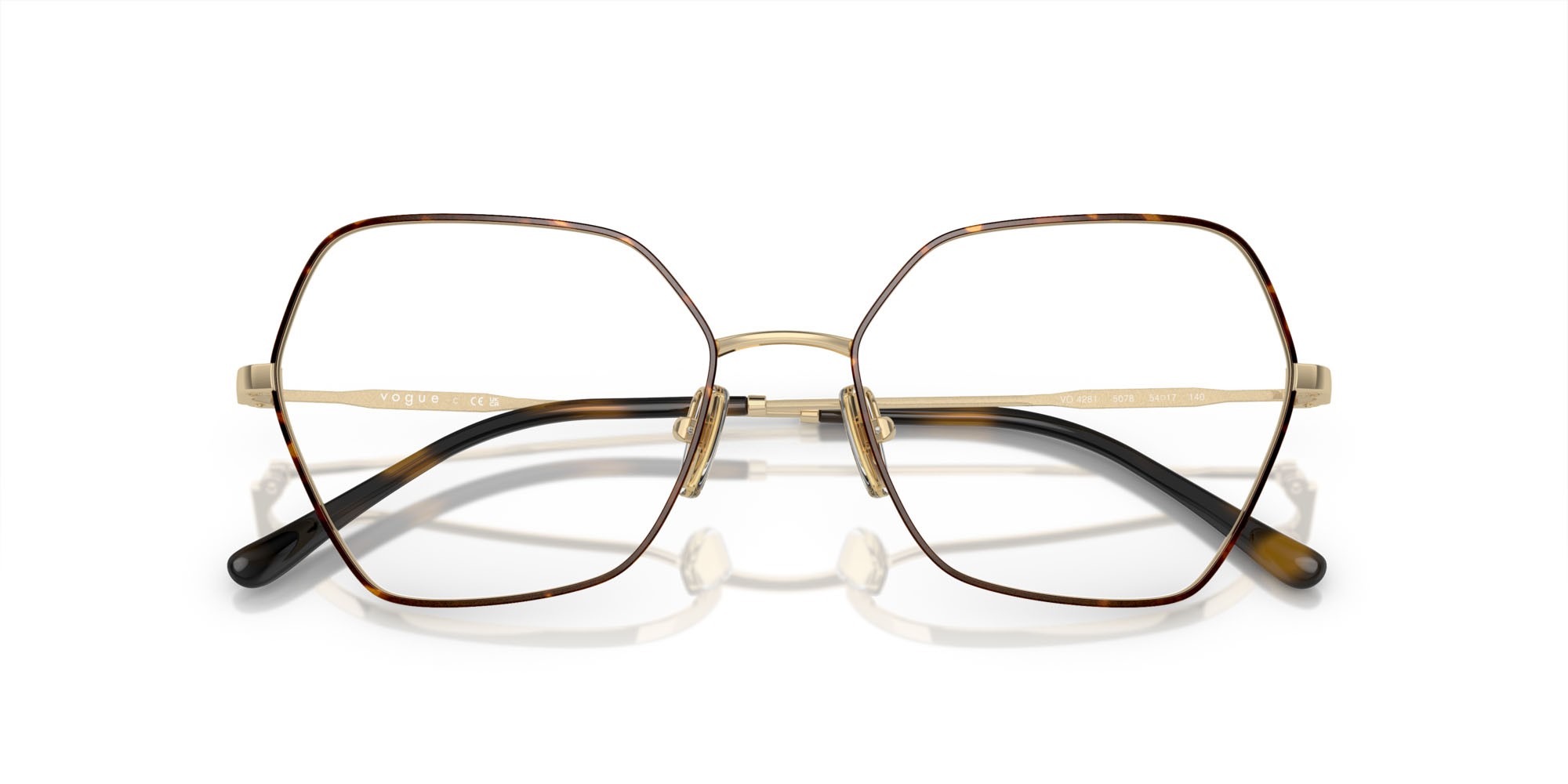 Brillen Vogue VO 4281 (5078) farbe top havana/oro pallido form unregelmäßig gläser lente demo
