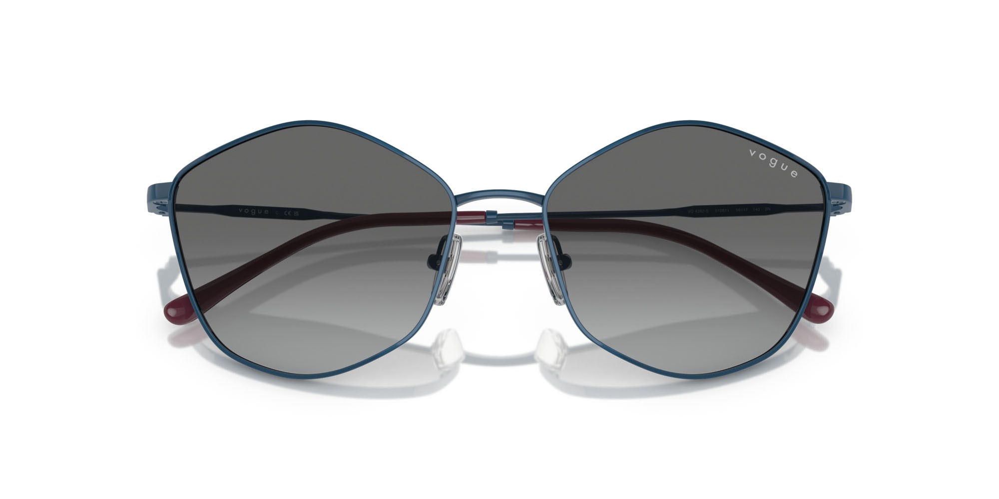 Sunglasses Vogue VO 4282S (510811) color blu shape irregular lenses sfumato grigio
