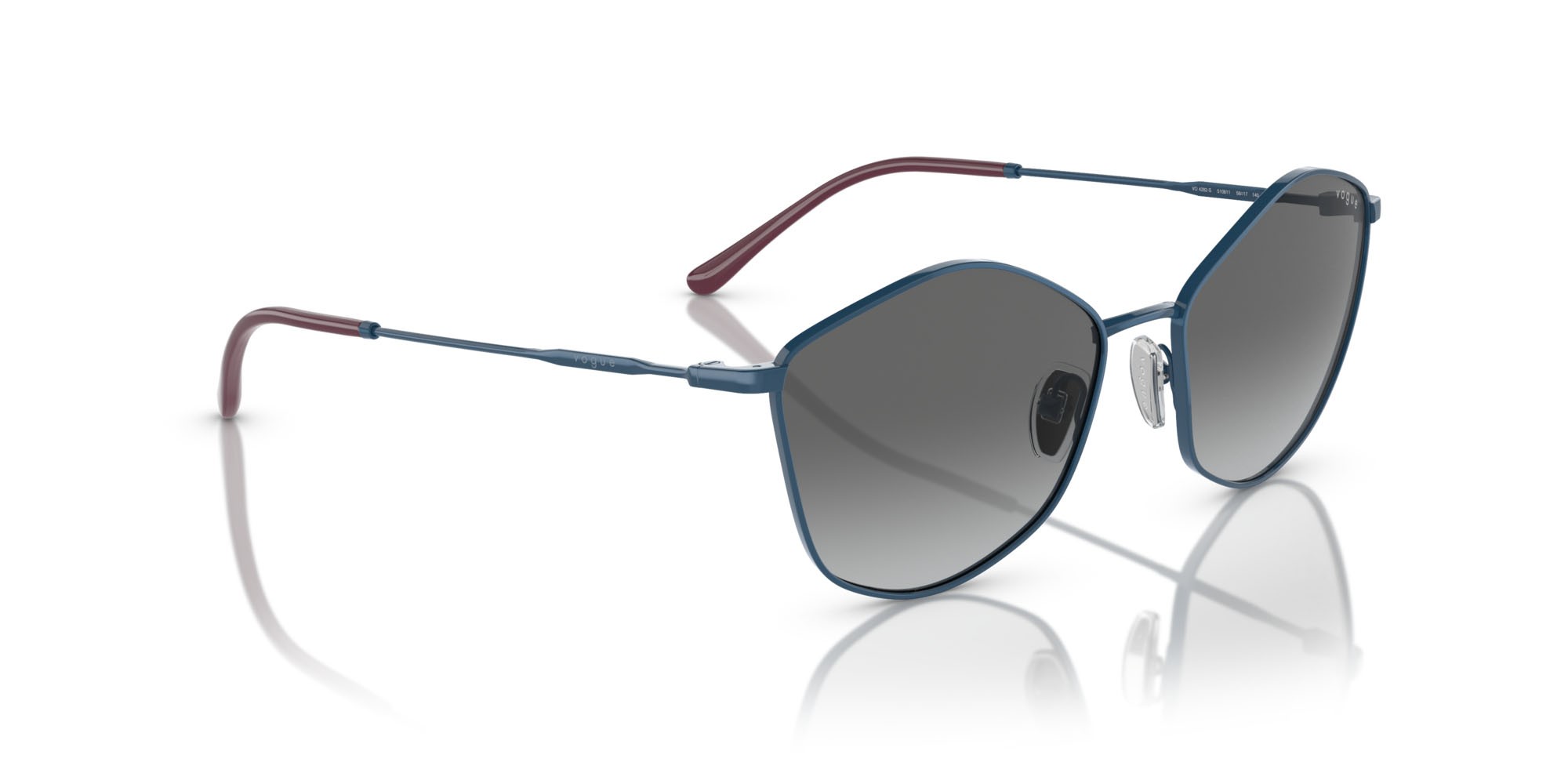 Sunglasses Vogue VO 4282S (510811) color blu shape irregular lenses sfumato grigio