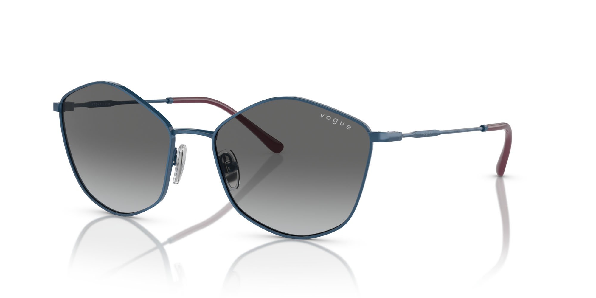 Sunglasses Vogue VO 4282S (510811) color blu shape irregular lenses sfumato grigio