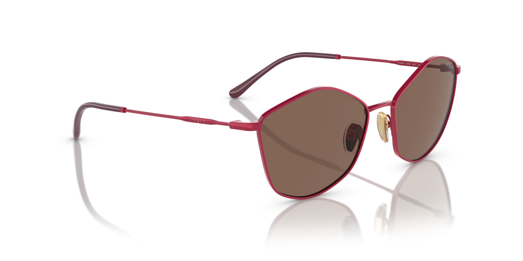 Sunglasses Vogue VO 4282S (514573) color fucsia shape irregular lenses marrone scuro